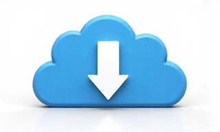 Cloud icon with an arrow pointing down, symbolizing data backup.